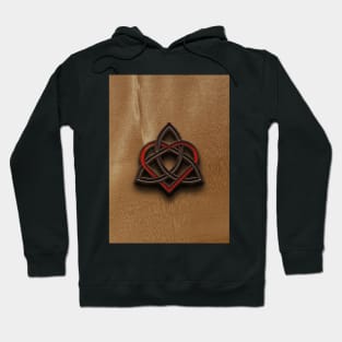 Celtic Knotwork Valentine Heart Wood Texture 2 Hoodie